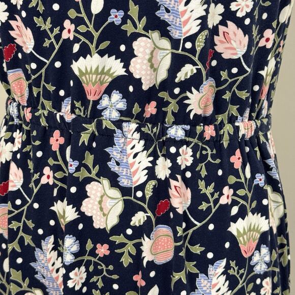 NWT Talbots Keyhole Floral Maxi Dress Size S Navy Multicolo Stretch - Picture 6 of 14
